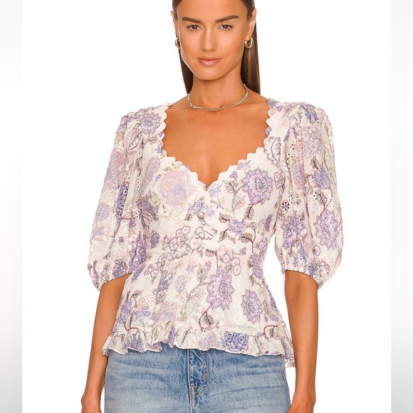 HEMANT & NANDITA Tops - HEMANT AND NANDITA - Iris and White Top - Small